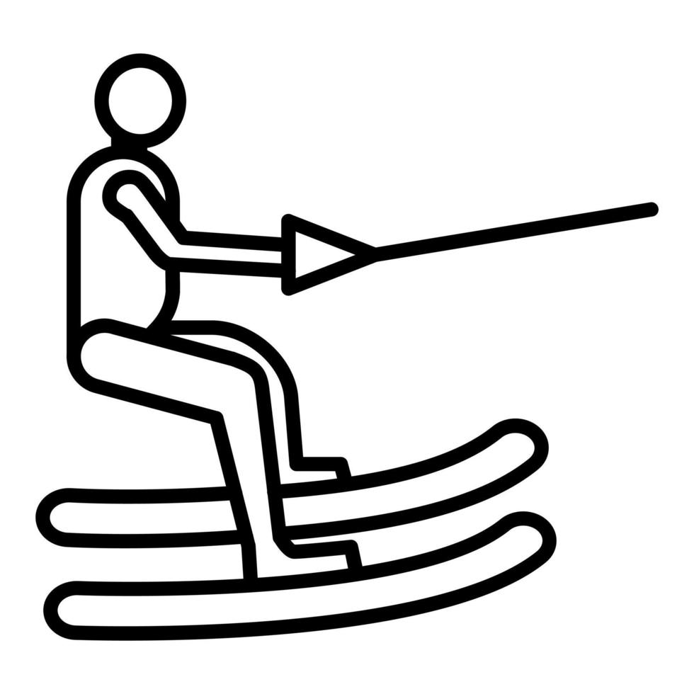 descalzo esquiar icono estilo vector