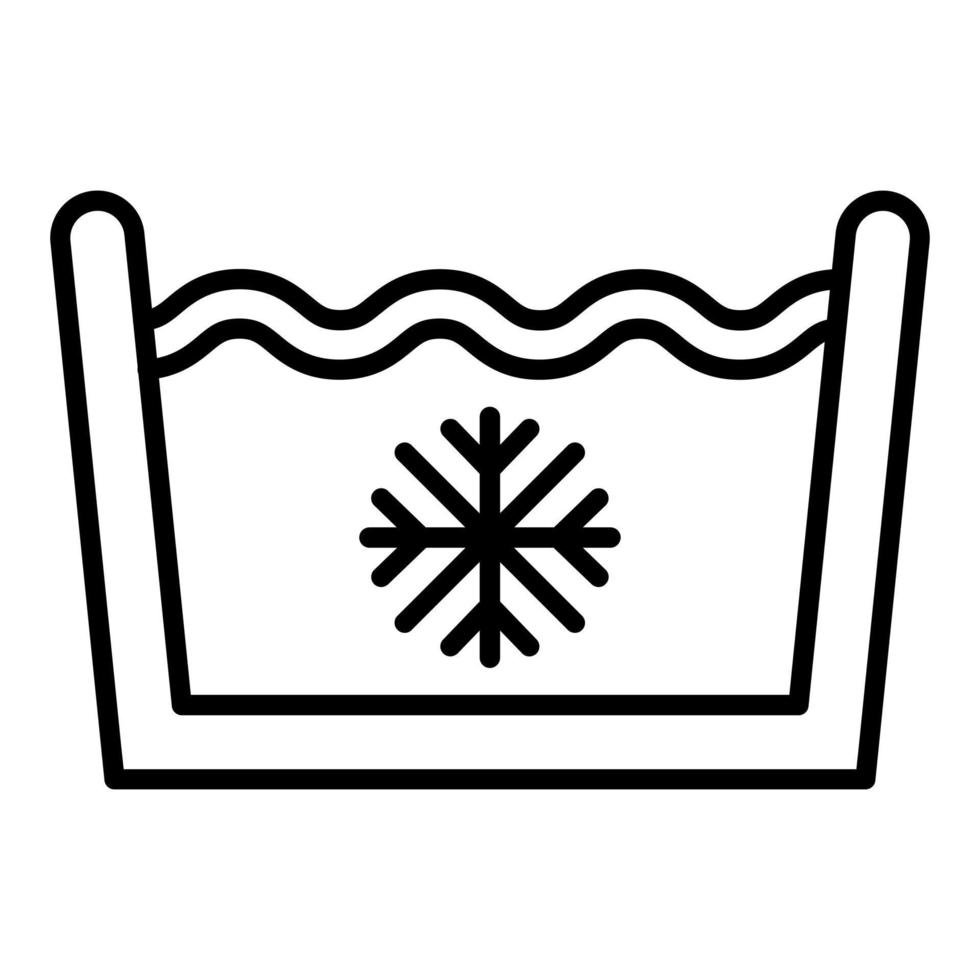 Cold Wash Laundry Icon Style vector