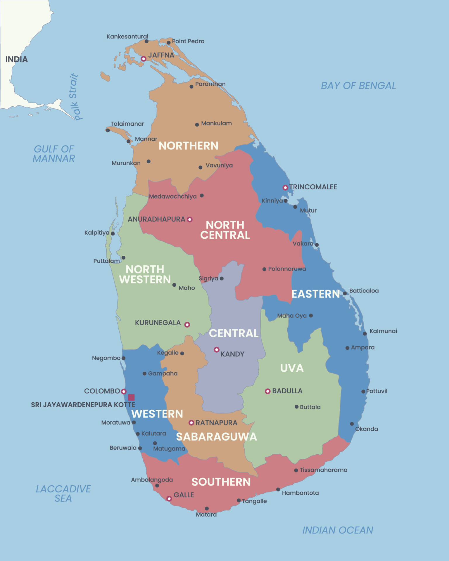 Sri Lanka Detailed Country Map with Surrounding Borders 21212130 Vector Art at Vecteezy