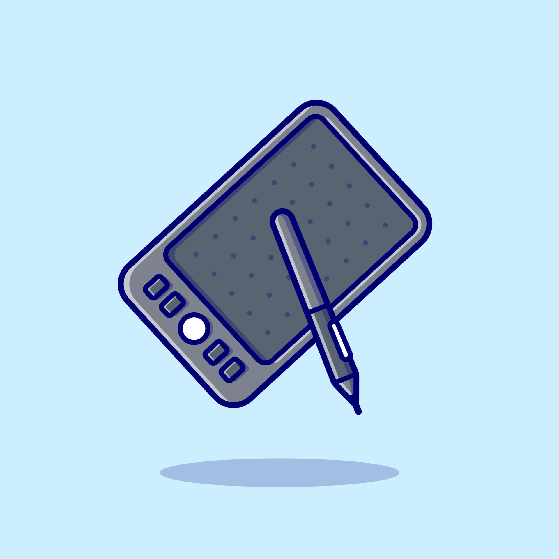 Free Vector  Tablet and stylus pencil cartoon vector icon illustration.