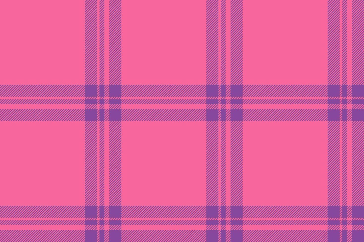 Plaid background, check seamless pattern in pink. Vector fabric texture for textile print, wrapping paper, gift card or wallpaper.