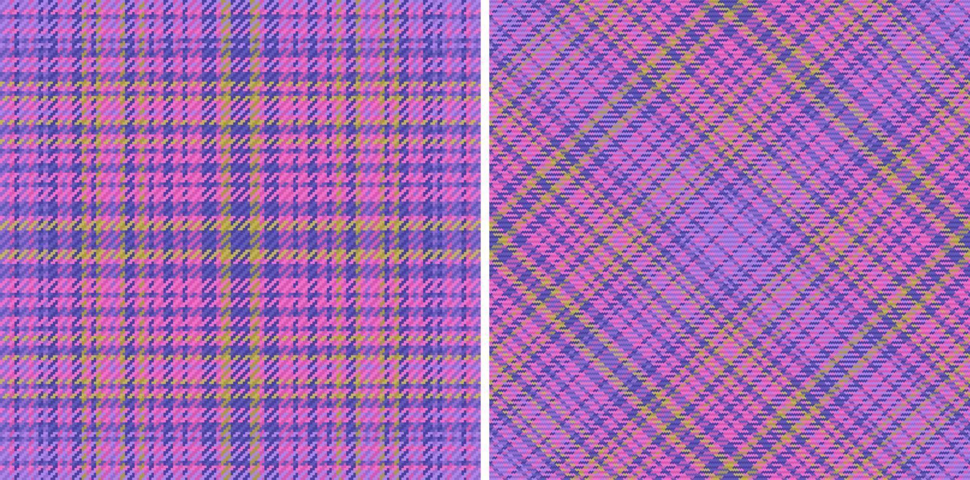 Pattern fabric seamless. Textile texture plaid. Tartan background vector check.