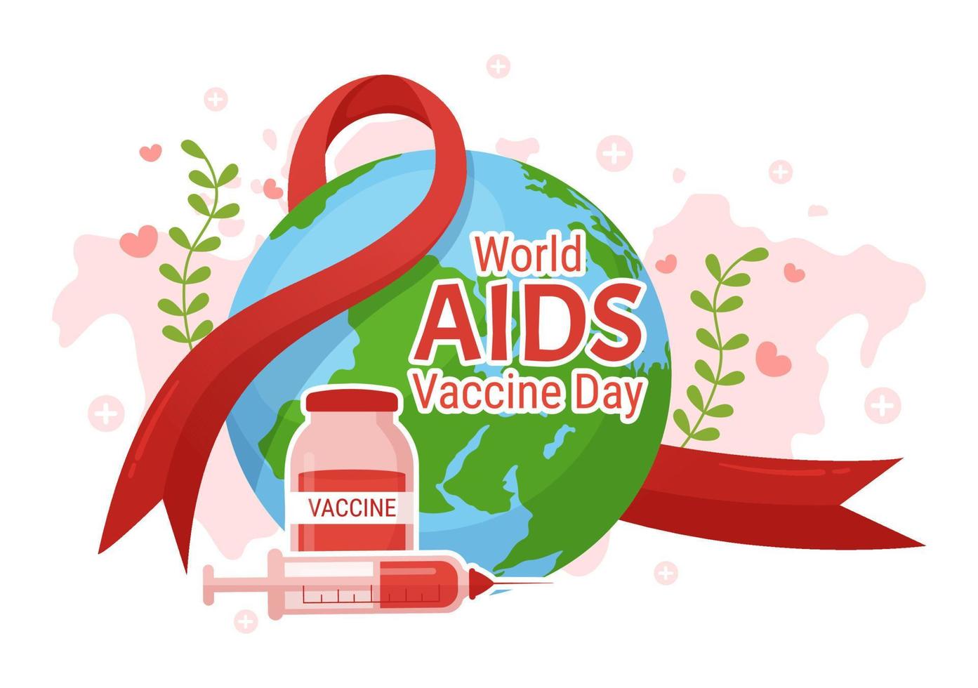 World Aids Vaccine Day Illustration to Prevention and Awareness Health Care in Flat Cartoon Hand Drawn for Web Banner or Landing Page Templates vector