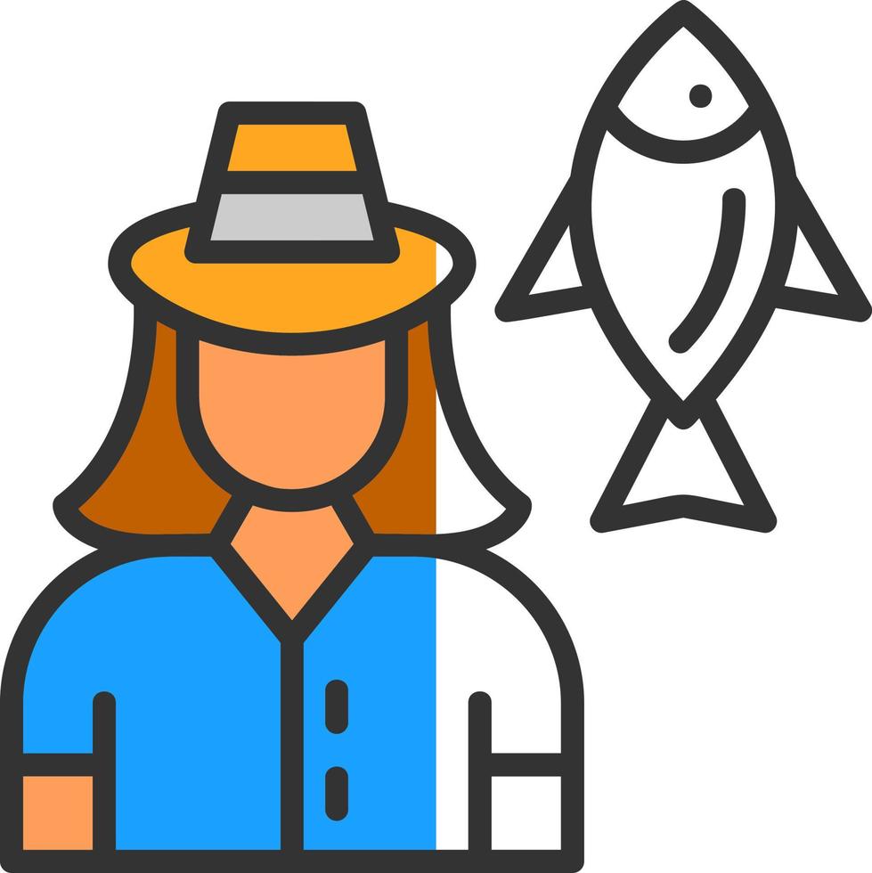 diseño de icono de vector de pescadora