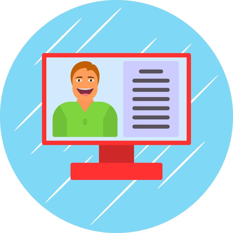 Video Lecture Vector Icon Design