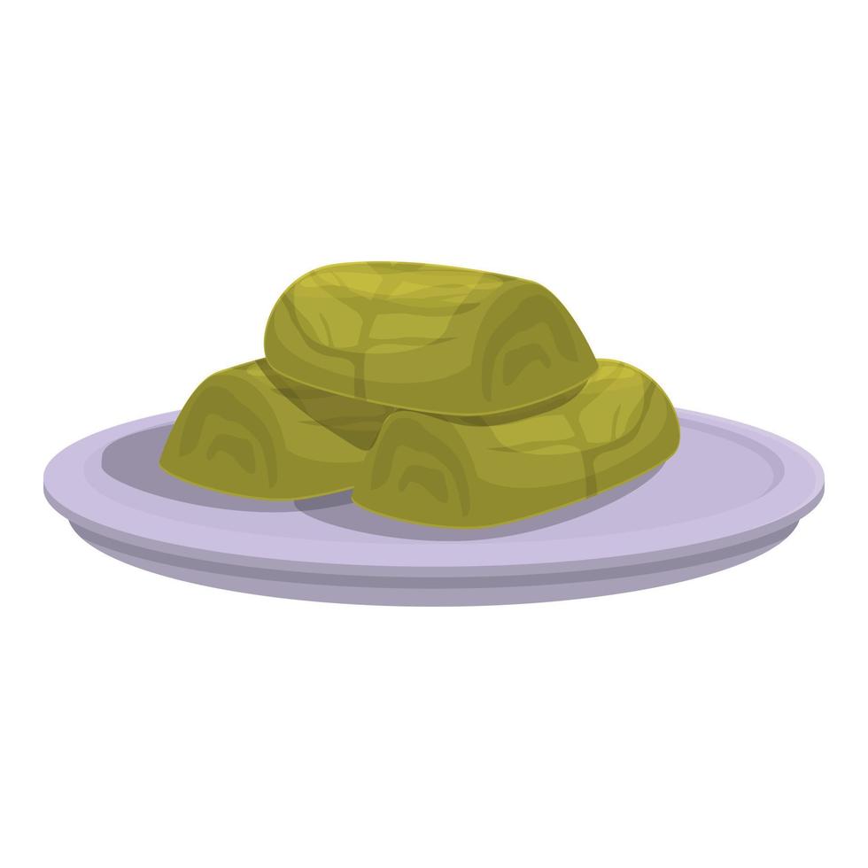 Dolma food icon cartoon vector. Cuisine leaf vector