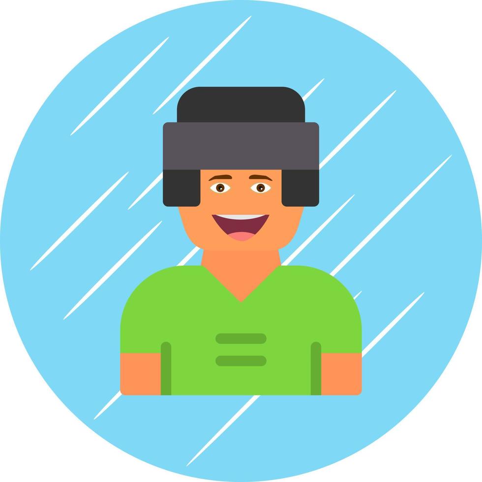 Hockey Player Man Vector Icon Design