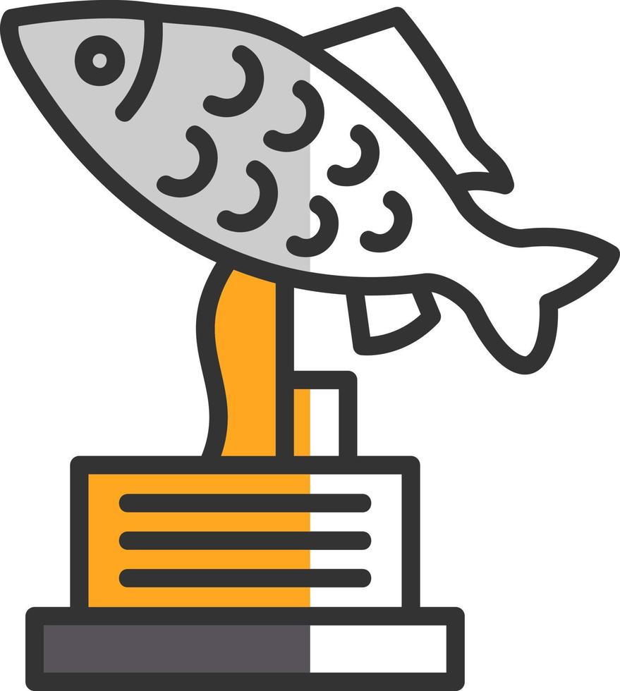 Fishing Trophy Vector Icon Design