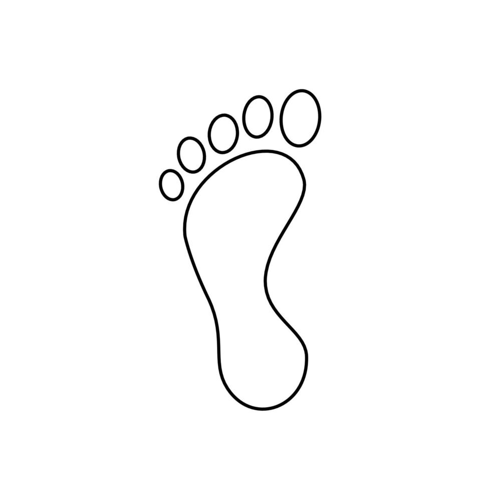 Foot print icon. Vector illustration bare foot symbol on white background.