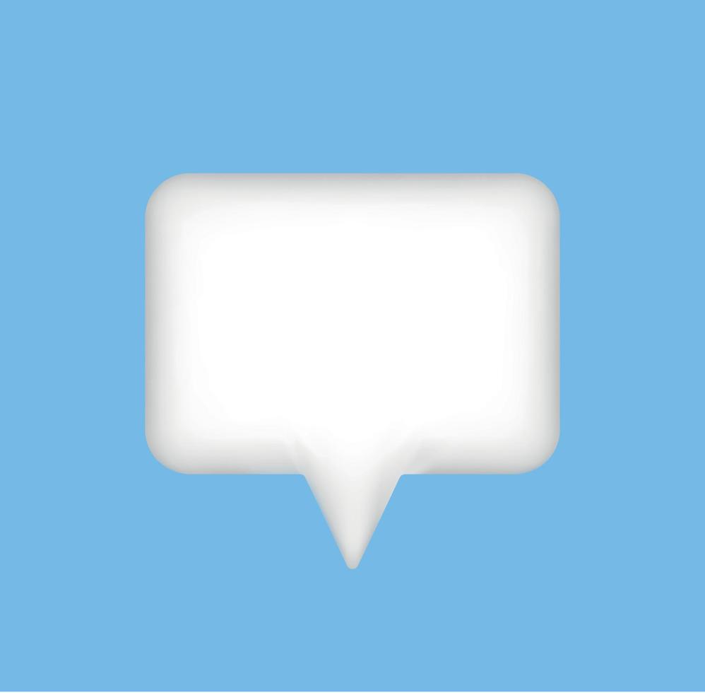 3d white speech bubble, social media chat message icon. Empty text bubbles in various shapes, comment, dialogue balloon vector set. Thought clouds of different shape as rectangle, ellipse