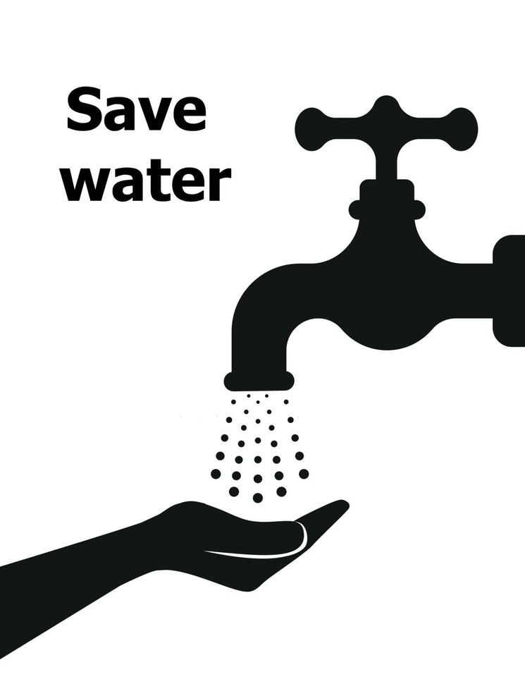 Water is precious-Save it-Use low-flow tap-vector concept vector