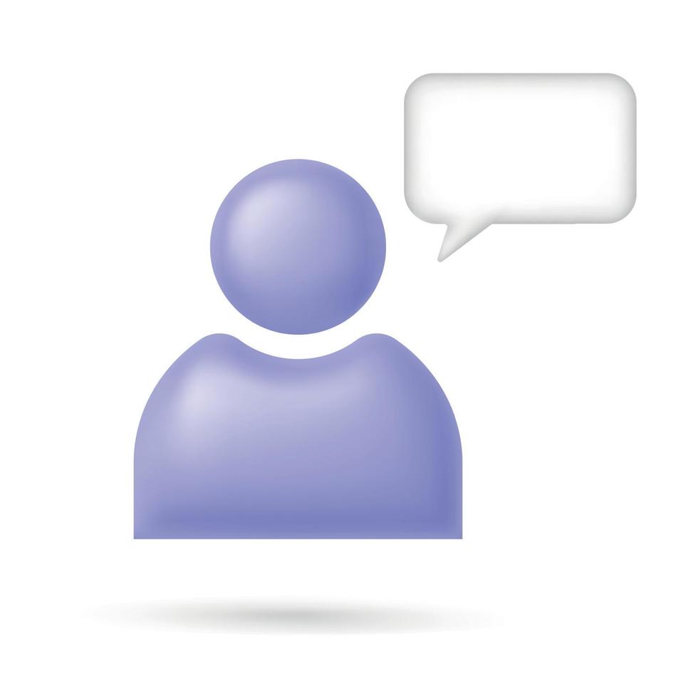 chat user UI design. Chat user from the group chat or app. Vector illustration.Vector in 3d style.