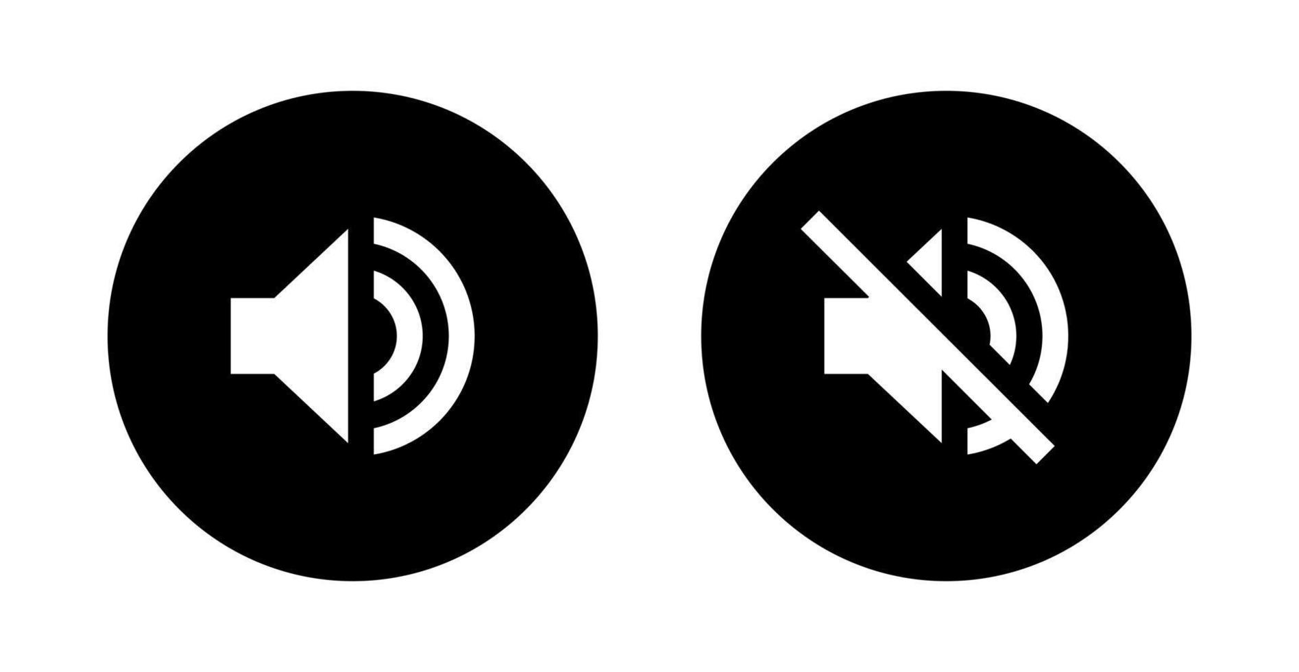 Speaker and mute volume icon vector in flat style