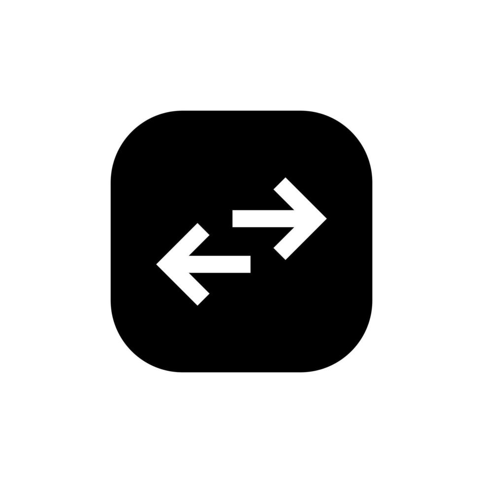 Exchange arrow icon vector isolated on square background