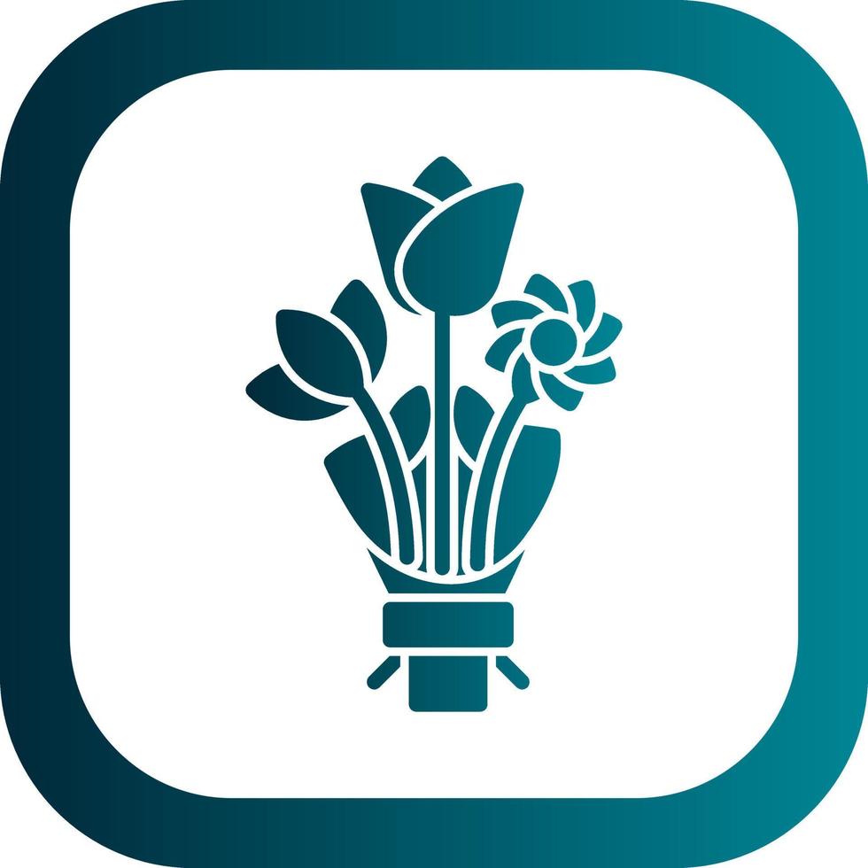 Flower Bouquet Vector Icon Design