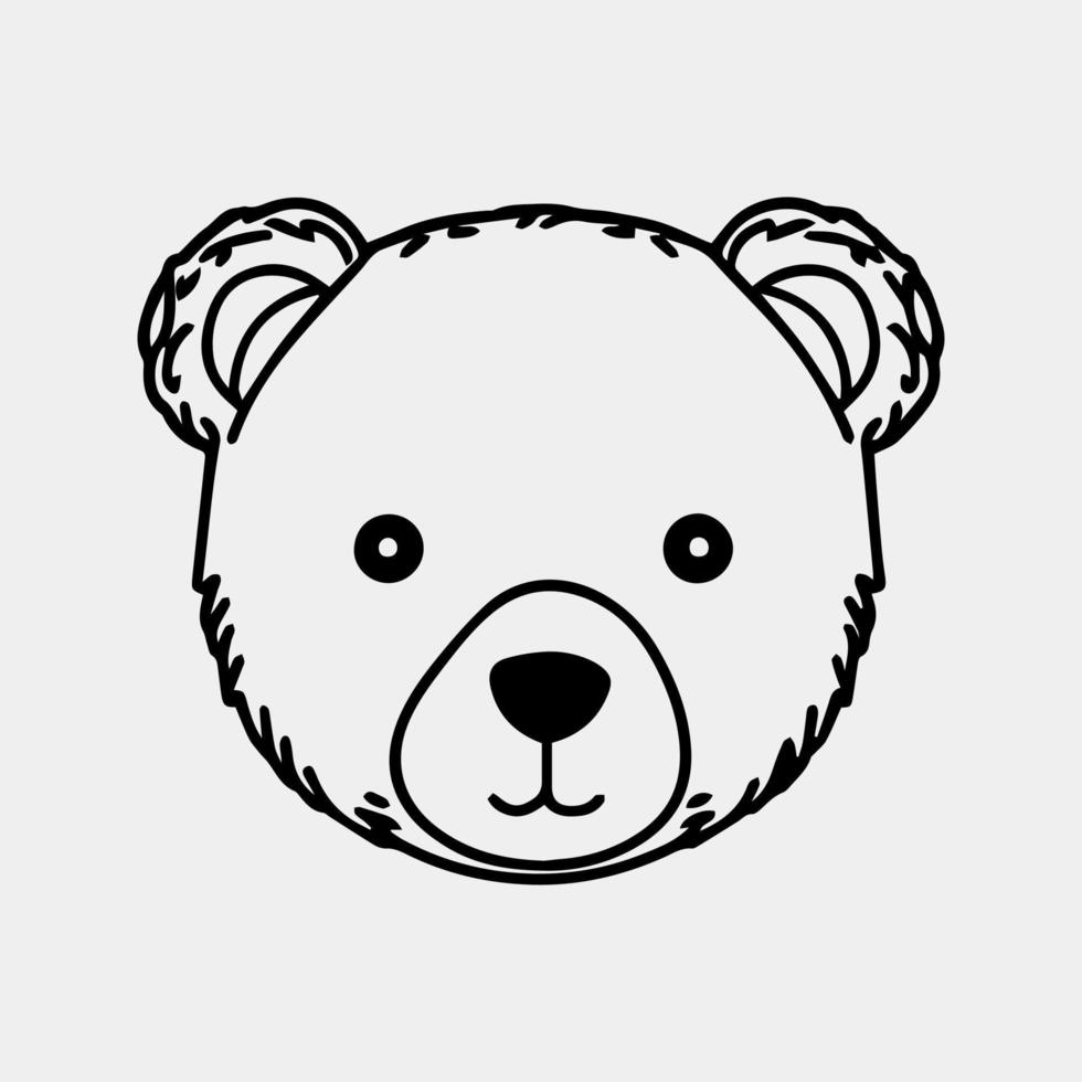 A cartoon drawing of a bear's face. vector