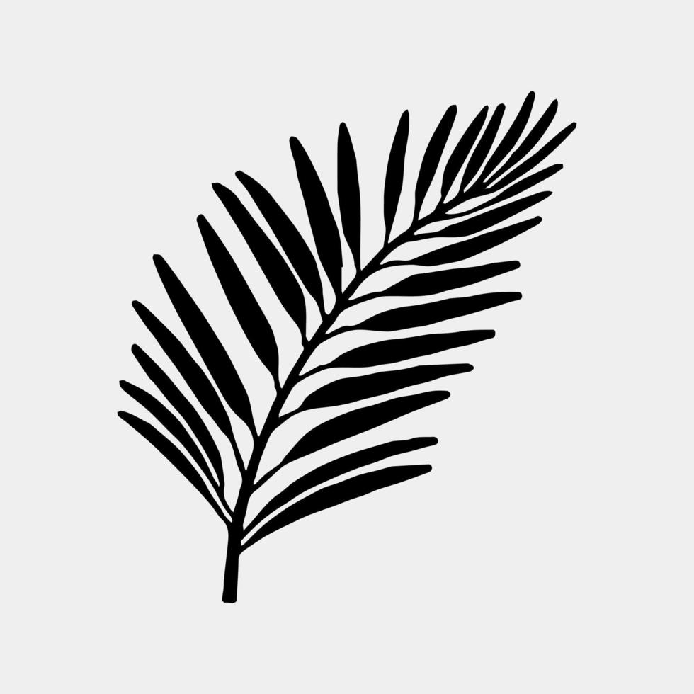 Leaf silhouette vector black and white