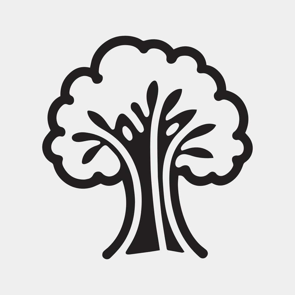 árbol negro y blanco silueta vector