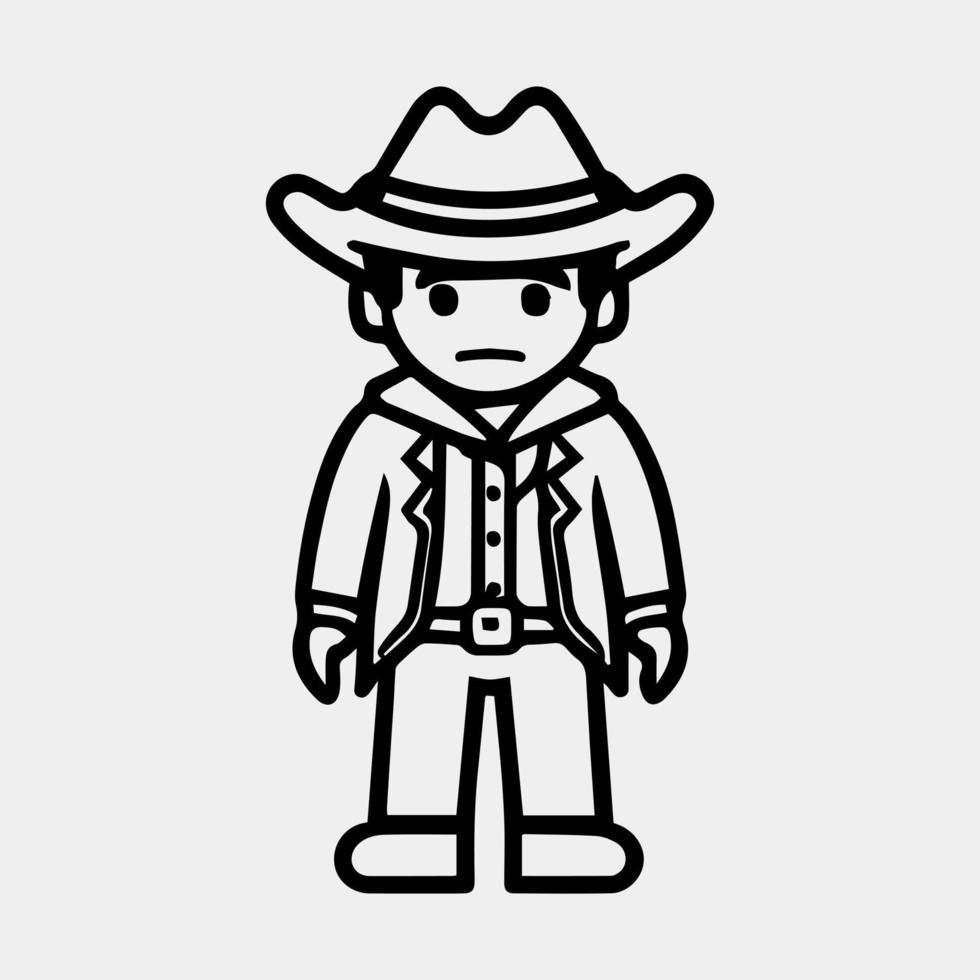 a cute cowboy vector silhouette