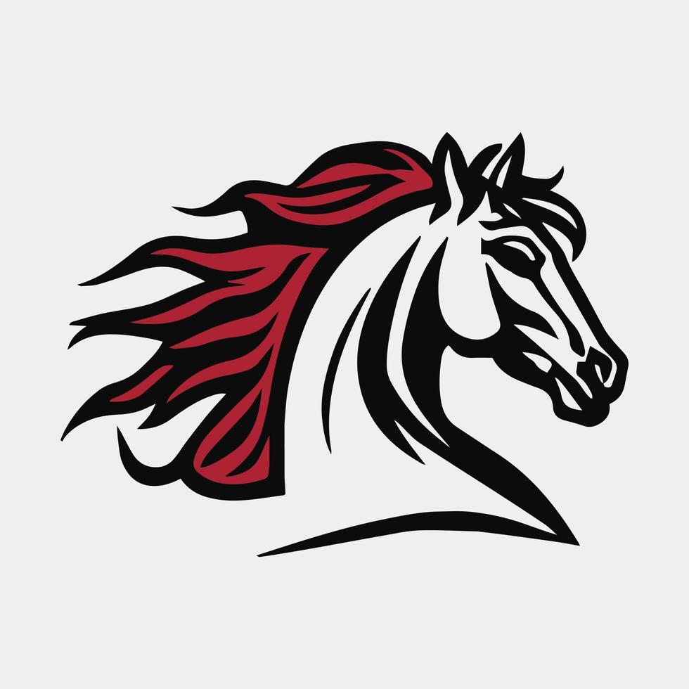 horse head logo design mascot vector