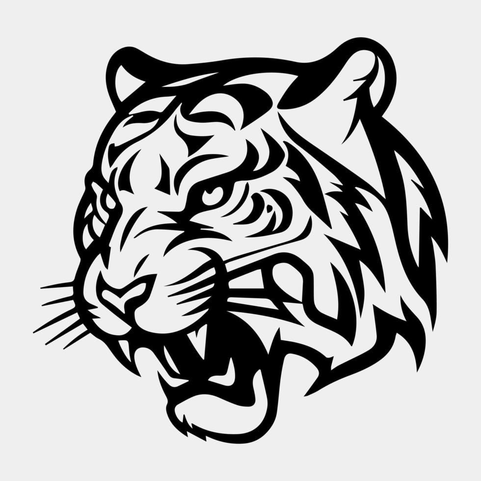 Tigre cabeza tatuaje logo mascota diseño vector
