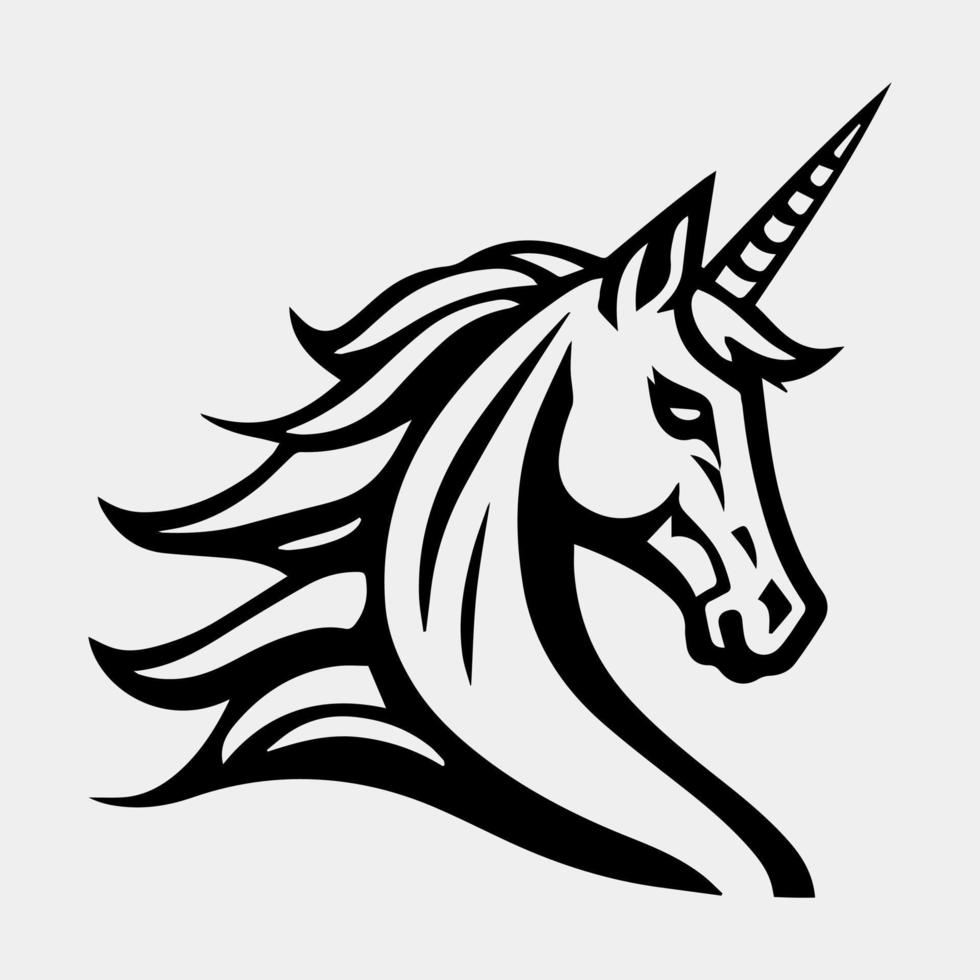 Unicorn Mascot Logo Design Template Inspiration, Vector Illustration.