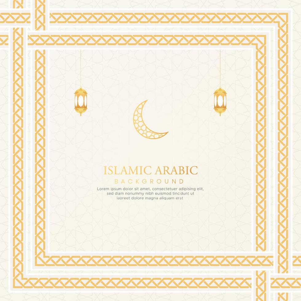 Islamic Ornamental Arabic White Greek Border Background with Geometric pattern and Ornament vector