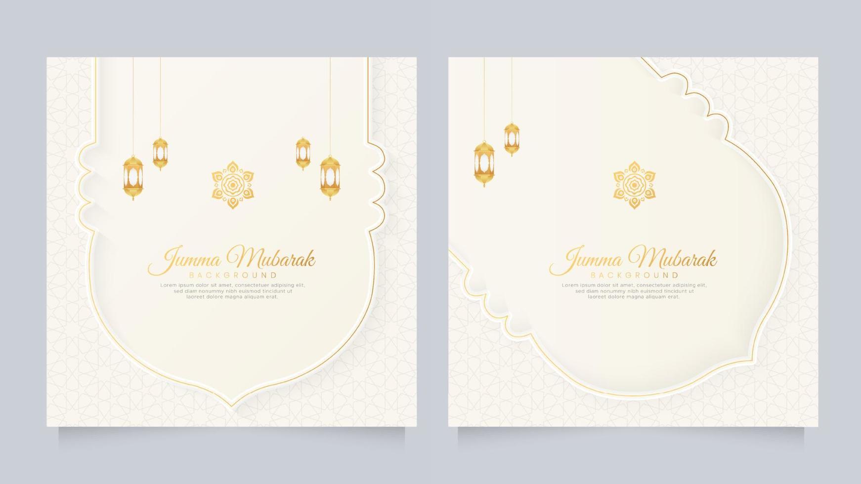 Islamic Arabic Ornamental Pattern White Background With Arabic Style Lanterns and Ornament vector