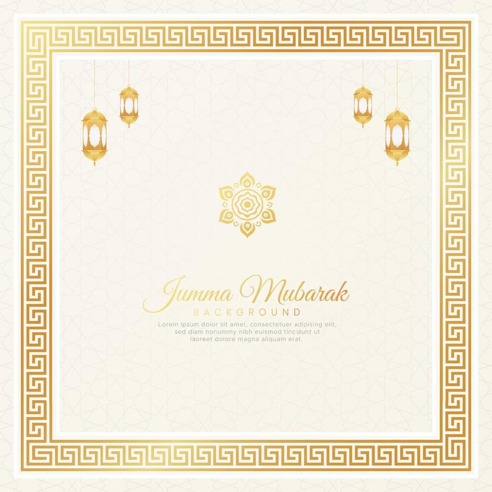 Islamic Ornamental Arabic White Luxury Border Background with Geometric pattern and Ornament vector