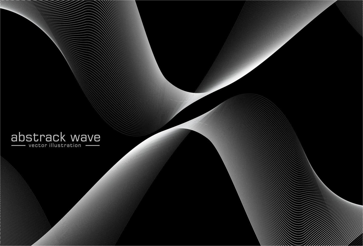 Abstract wave element for design. Digital frequency track equalizer. Stylized line art background. Vector illustration. Wave with lines created using blend tool. Curved wavy line, smooth stripe.