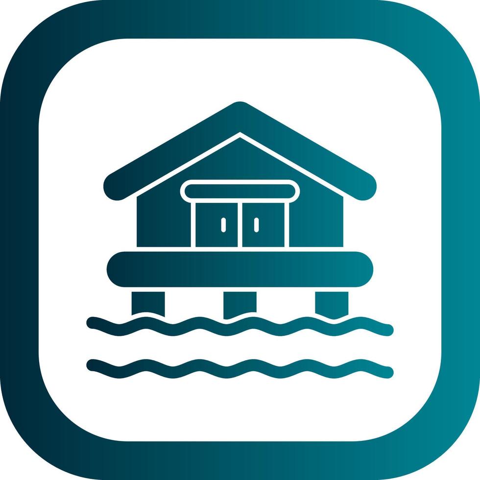 Beach House Vector Icon Design