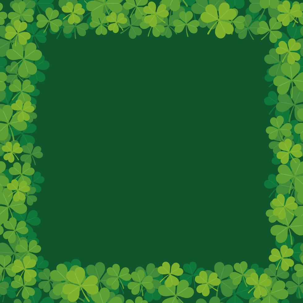 Horizontally And Vertically Repeatable Seamless Vector Clover Frame Illustration For St. Patricks Day.