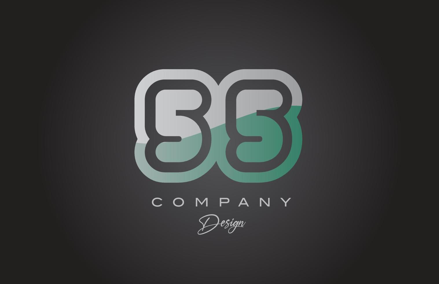 55 green grey number logo icon design. Creative template for company and business vector