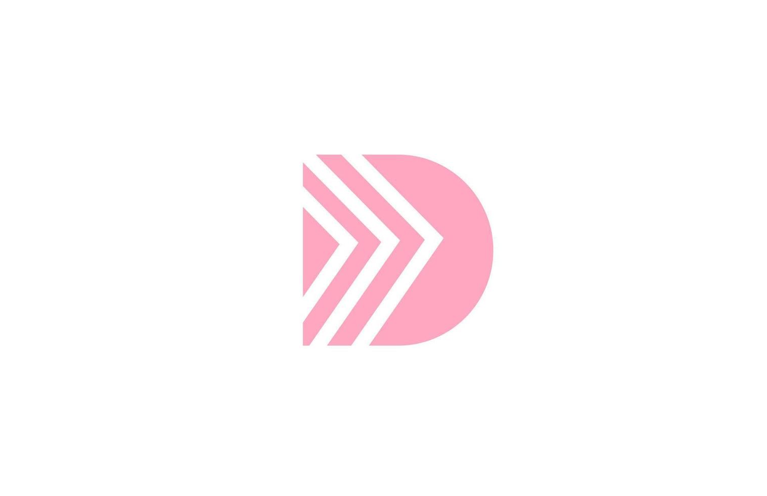 pink letter D alphabet logo icon with line design. Creative geometric template for company and business vector