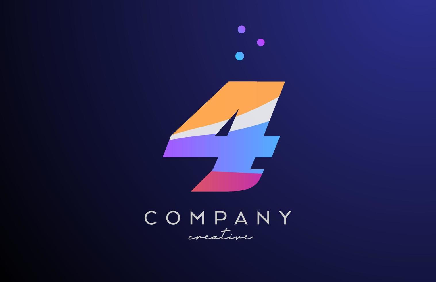 colored-number-4-logo-icon-with-dots-yellow-blue-pink-template-design