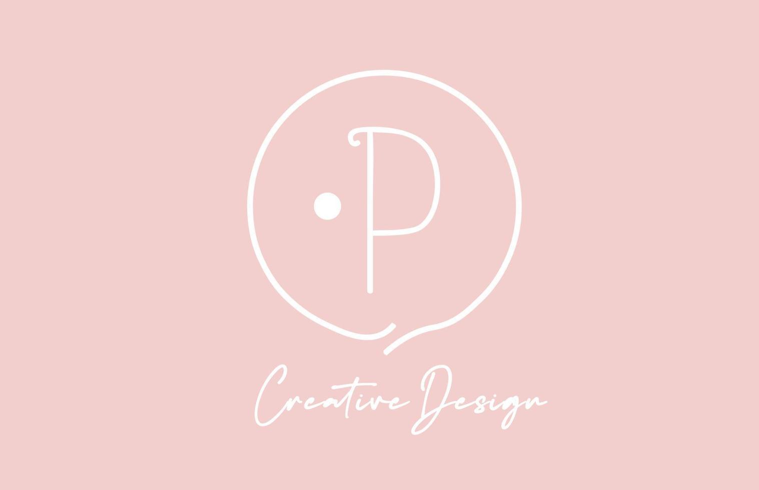 rosado blanco pags alfabeto letra logo icono diseño con circulo y Clásico estilo. creativo modelo para empresa y negocio vector