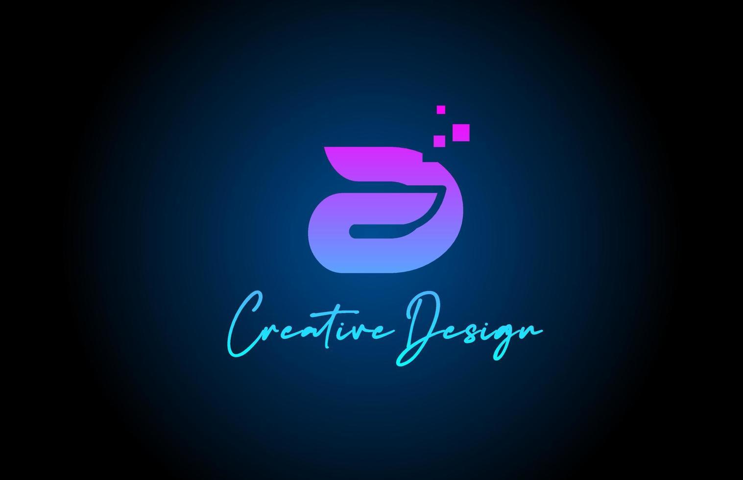 pink blue A alphabet letter logo icon design with dots. Creative template for company and business vector