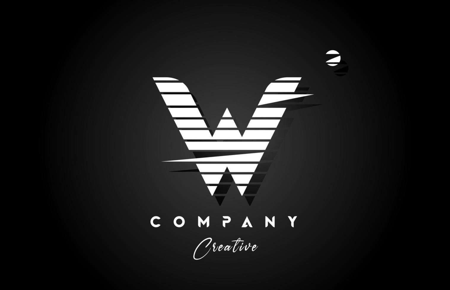 línea w alfabeto letra logo icono diseño con negro y blanco raya y círculo. creativo modelo para empresa y negocio vector