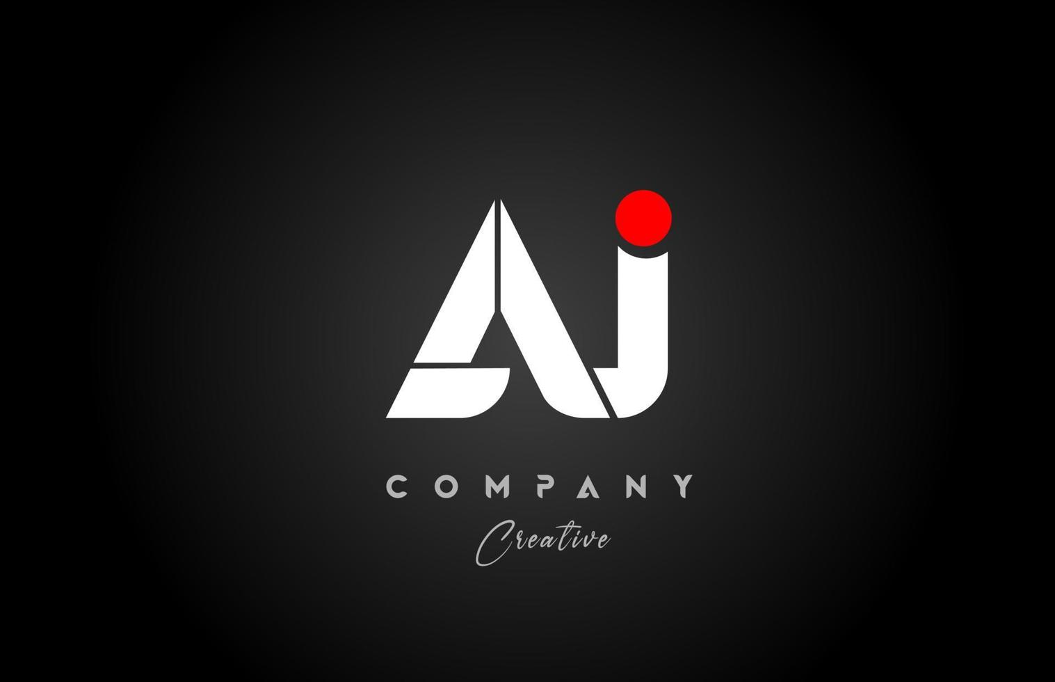 red white alphabet letter AJ A J combination for company logo. Suitable as logotype vector