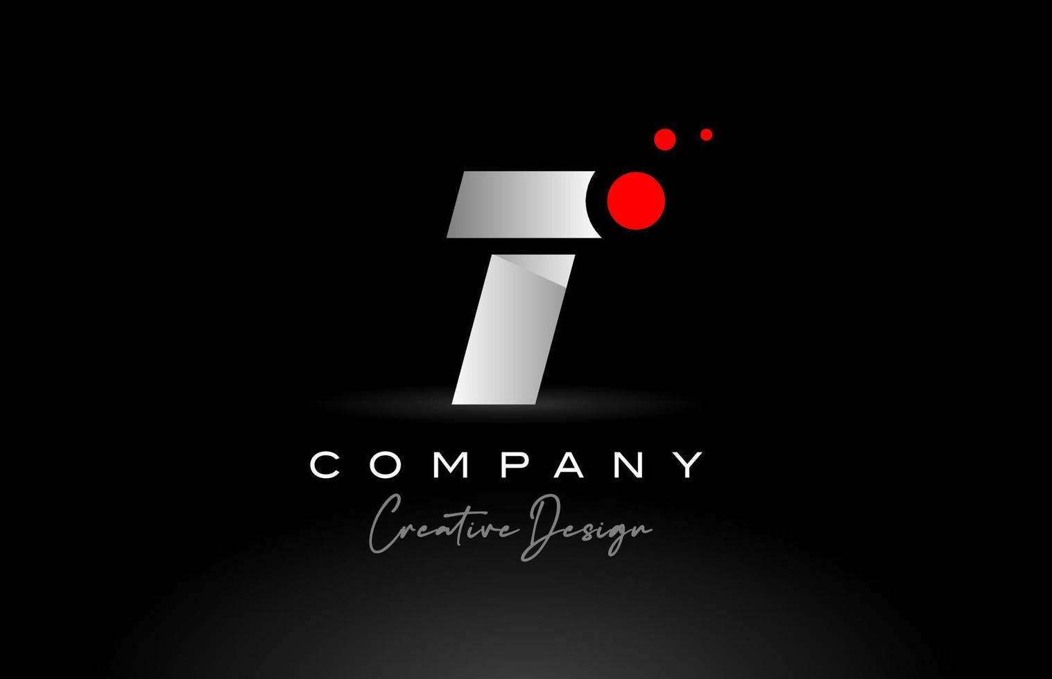 T alphabet letter logo with red dot and black and white color. Corporate creative template design for company and business vector