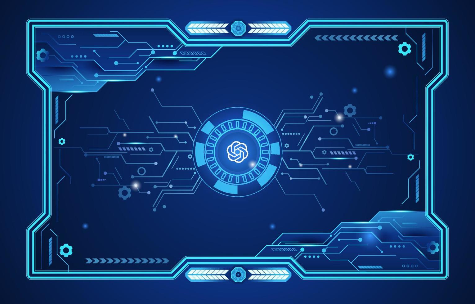 AI Technology Background with Gradient Color Concept vector