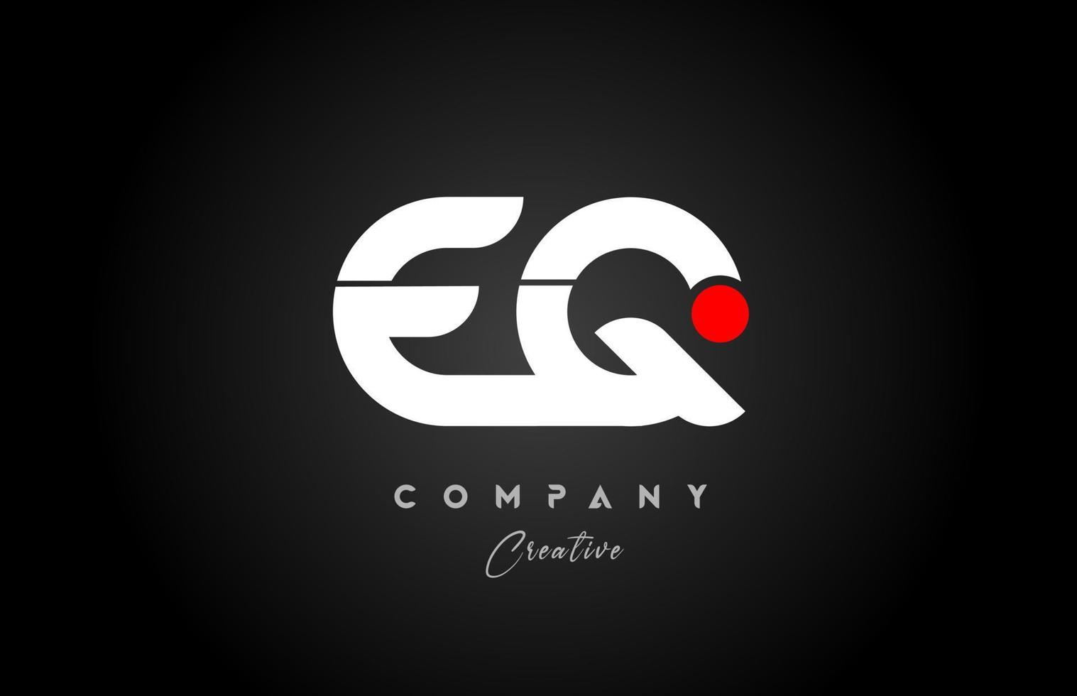 red white alphabet letter EQ E Q combination for company logo. Suitable as logotype vector