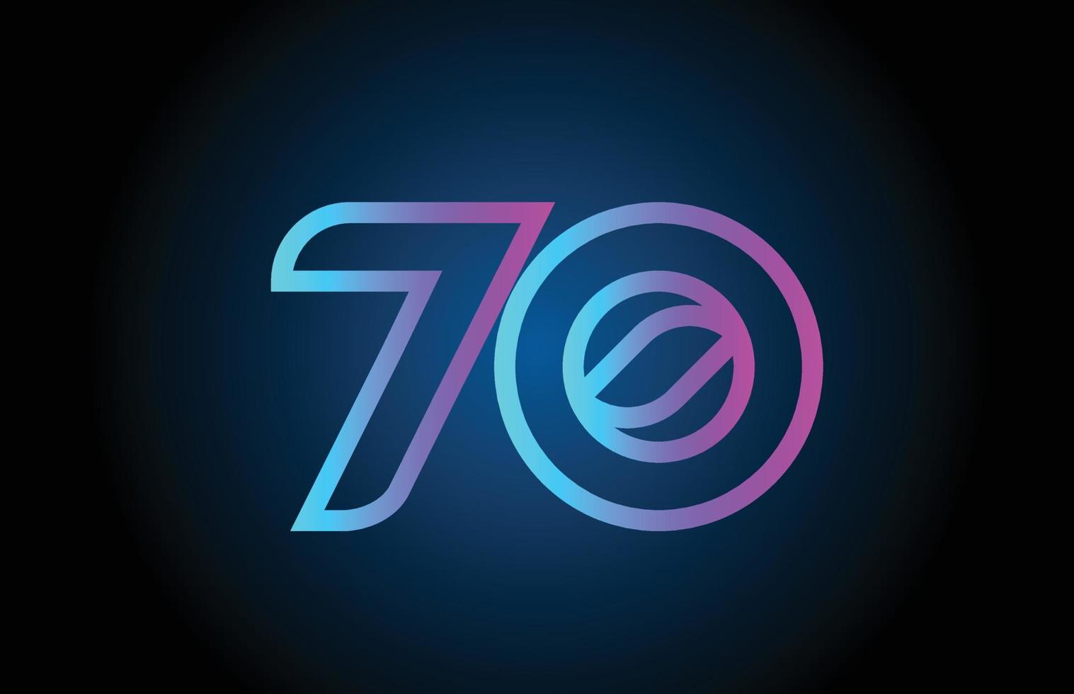 rosado línea 70 número logo icono diseño. creativo modelo para negocio y empresa vector