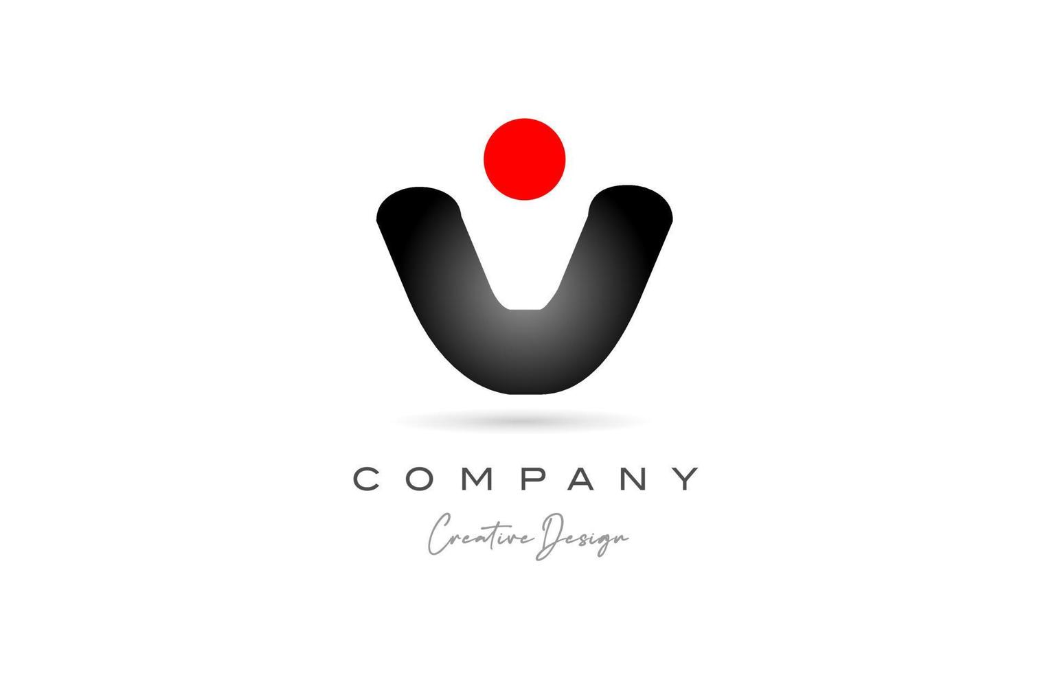 red black dot V alphabet letter logo icon design with gradient. Creative template for business and company vector
