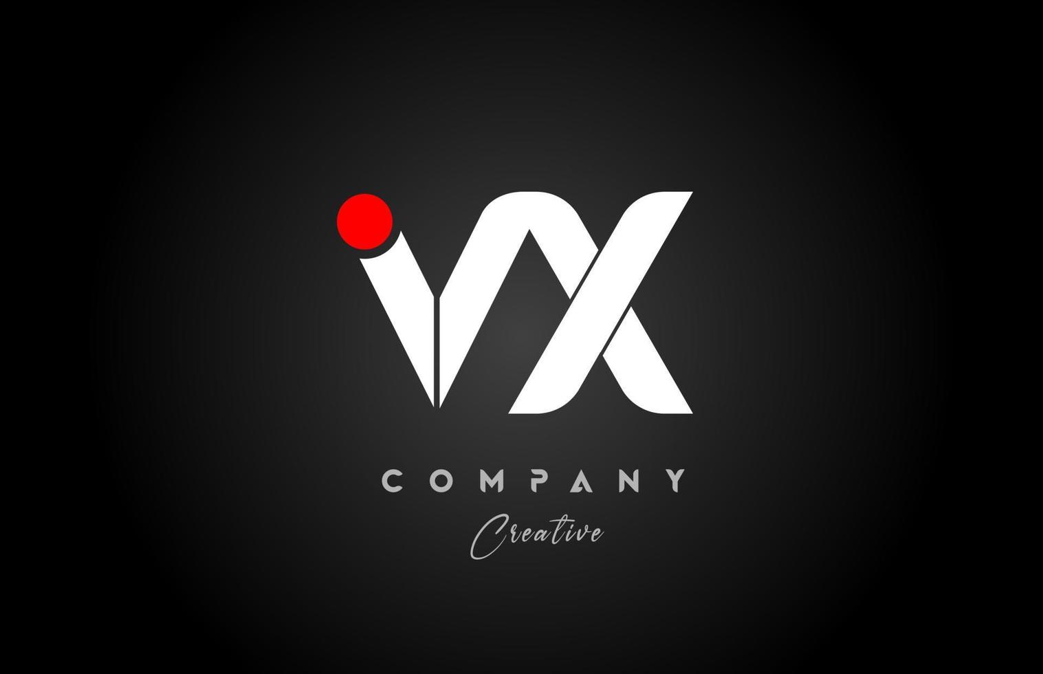 red white alphabet letter VX V X combination for company logo. Suitable as logotype vector