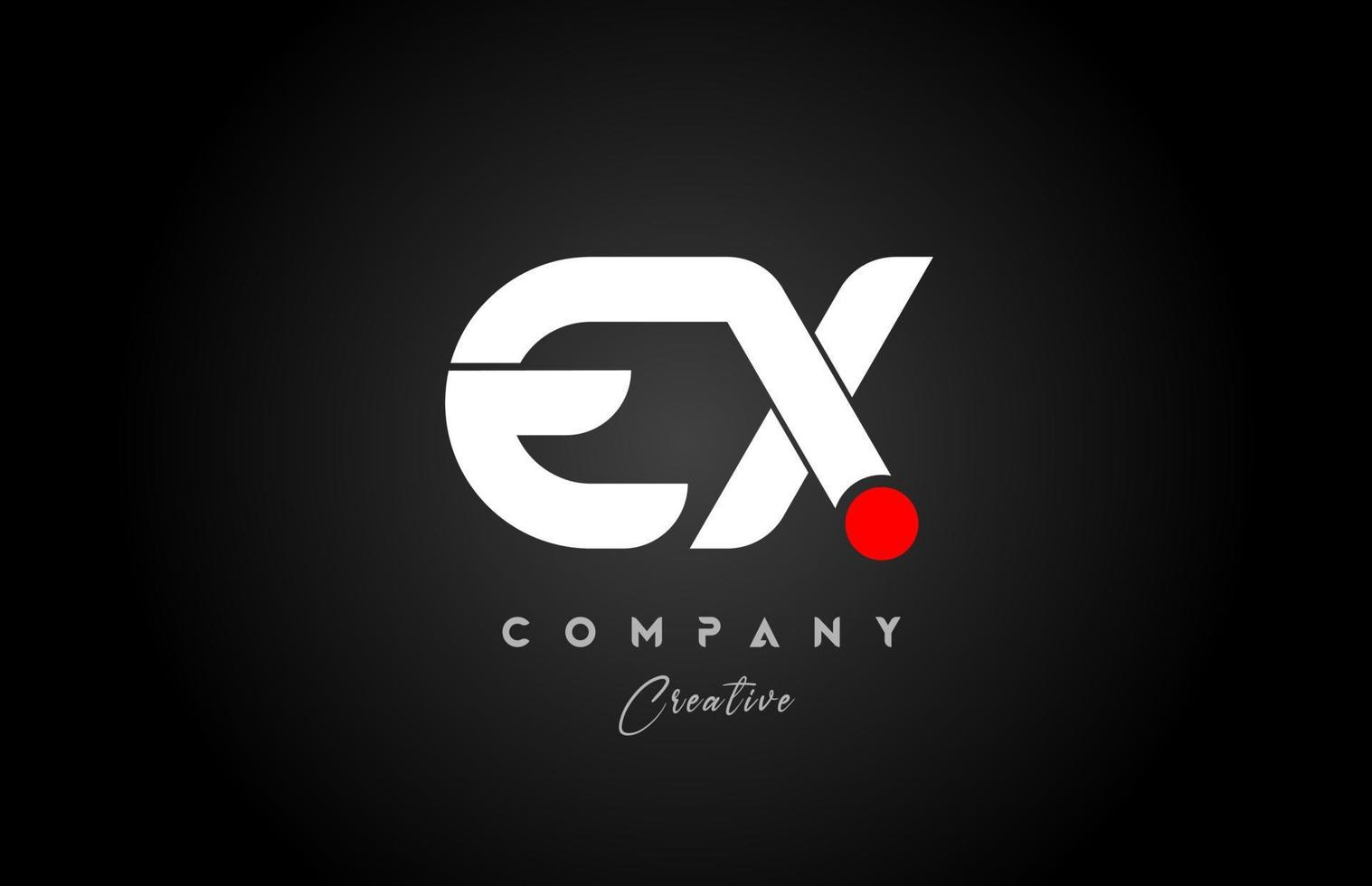 red white alphabet letter EX E X combination for company logo. Suitable as logotype vector