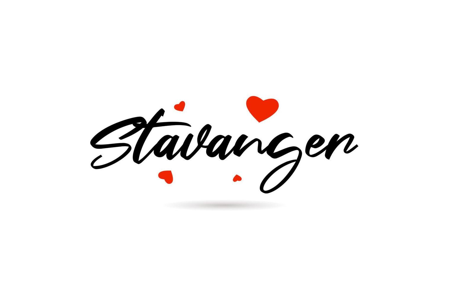 Stavanger escrito ciudad tipografía texto con amor corazón vector