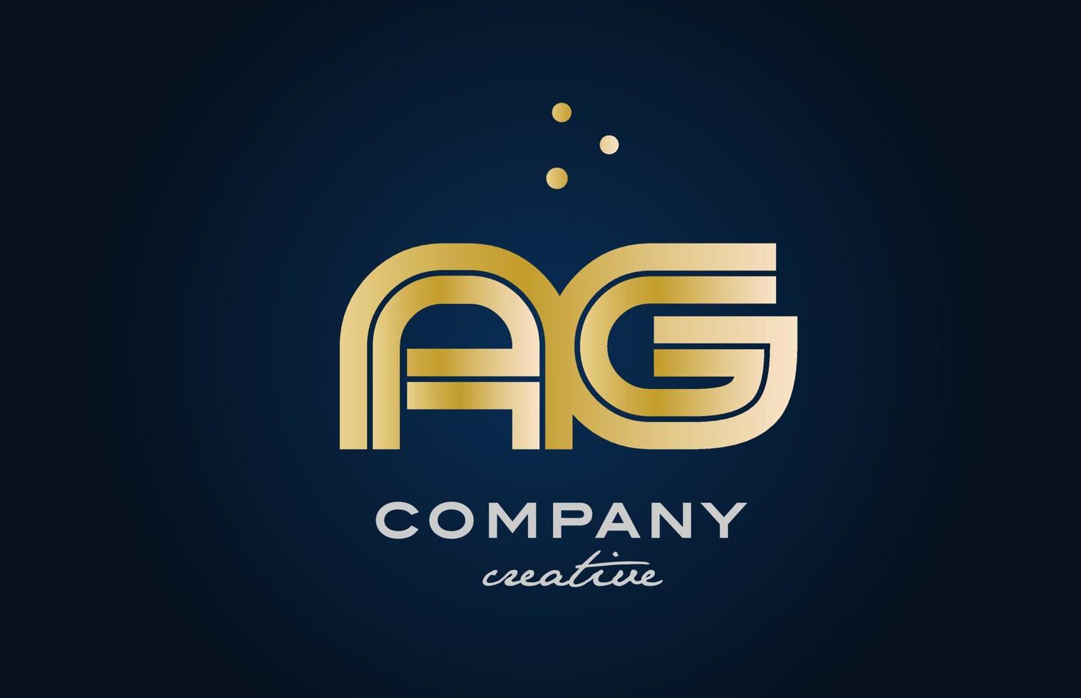 oro dorado ag combinación alfabeto negrita letra logo con puntos unido creativo modelo diseño para empresa y negocio vector