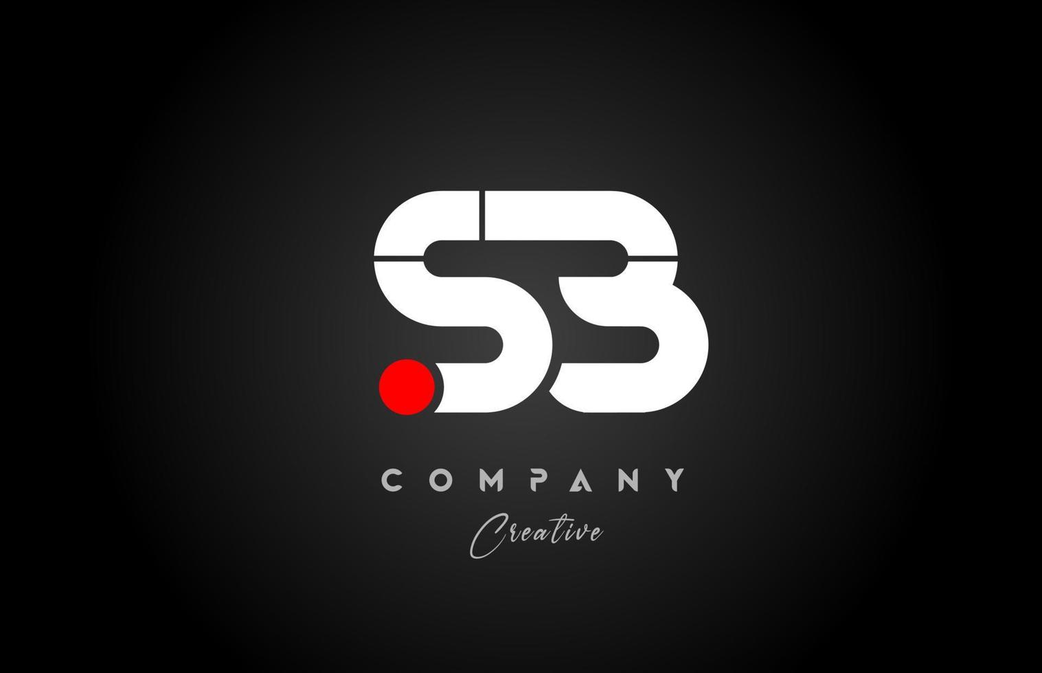 red white alphabet letter SB S B combination for company logo. Suitable as logotype vector