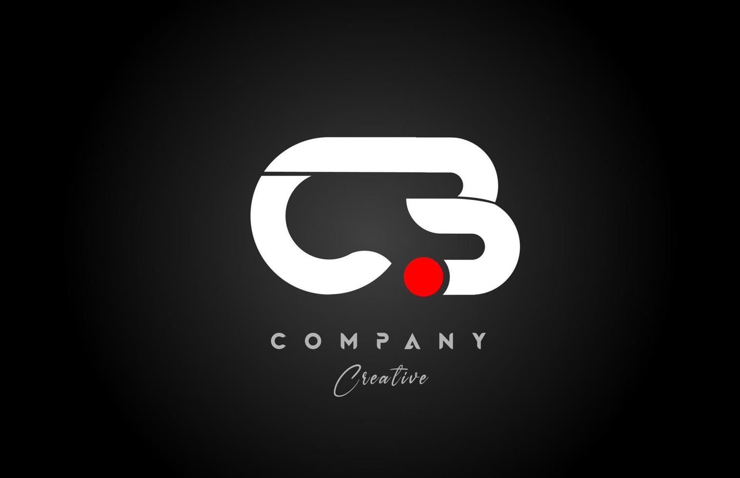 red white alphabet letter CB C B combination for company logo. Suitable as logotype vector